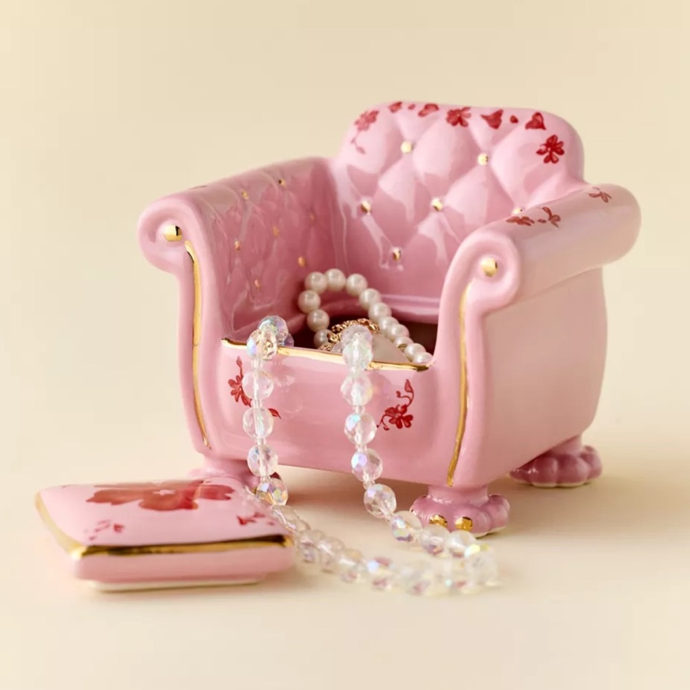 Urban Outfitters Home Amelie Chair Trinket Dish in Pink/Red | NWT